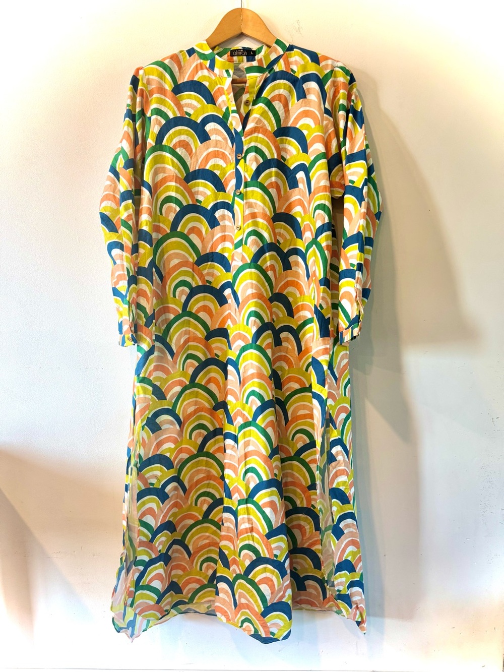Almirah 100% Cotton Rainbow Print Kurta Tunic Dress Pakistan Women’s L